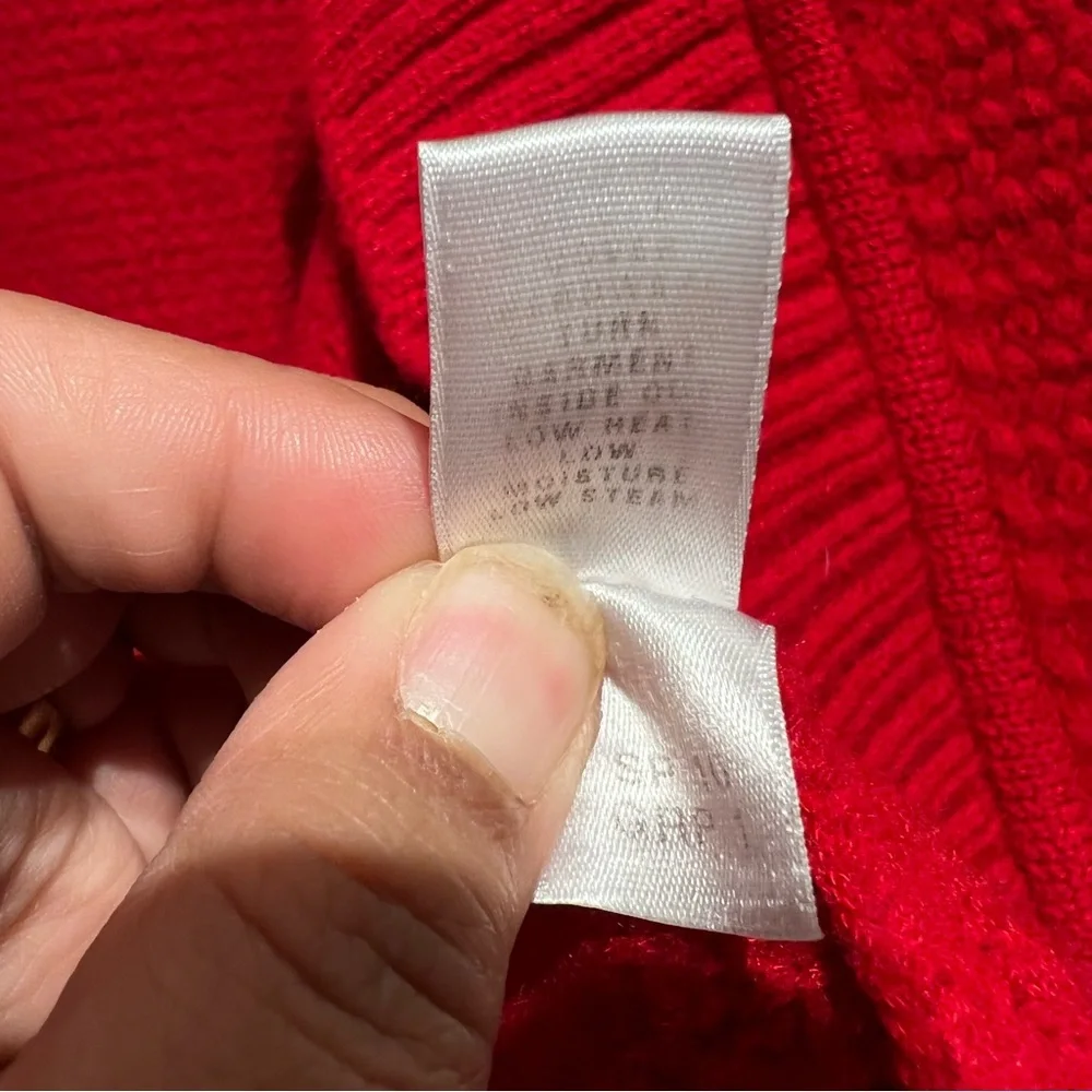 ST. John Red Open Front Knit Cardigan Size Small - Picture 11 of 14
